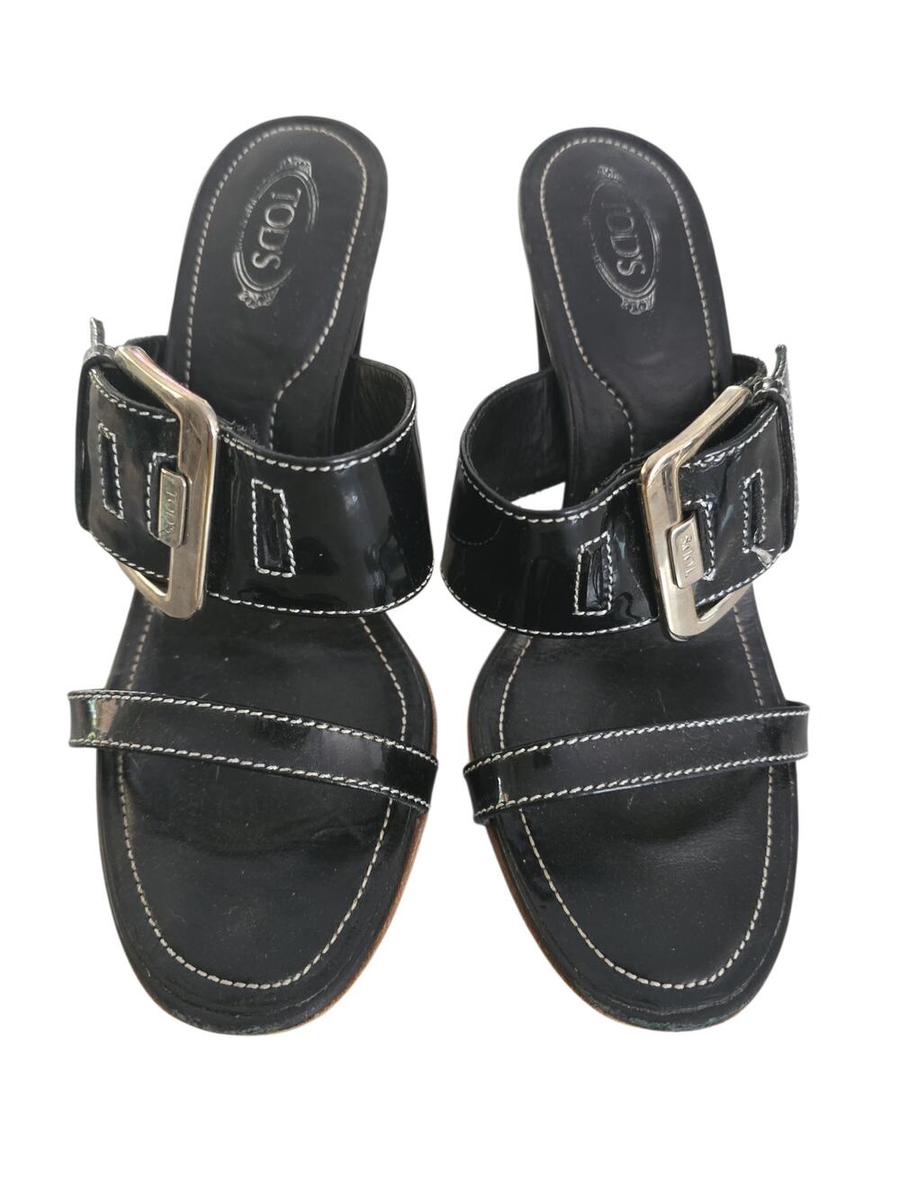 Tod's Black Slip On Heels